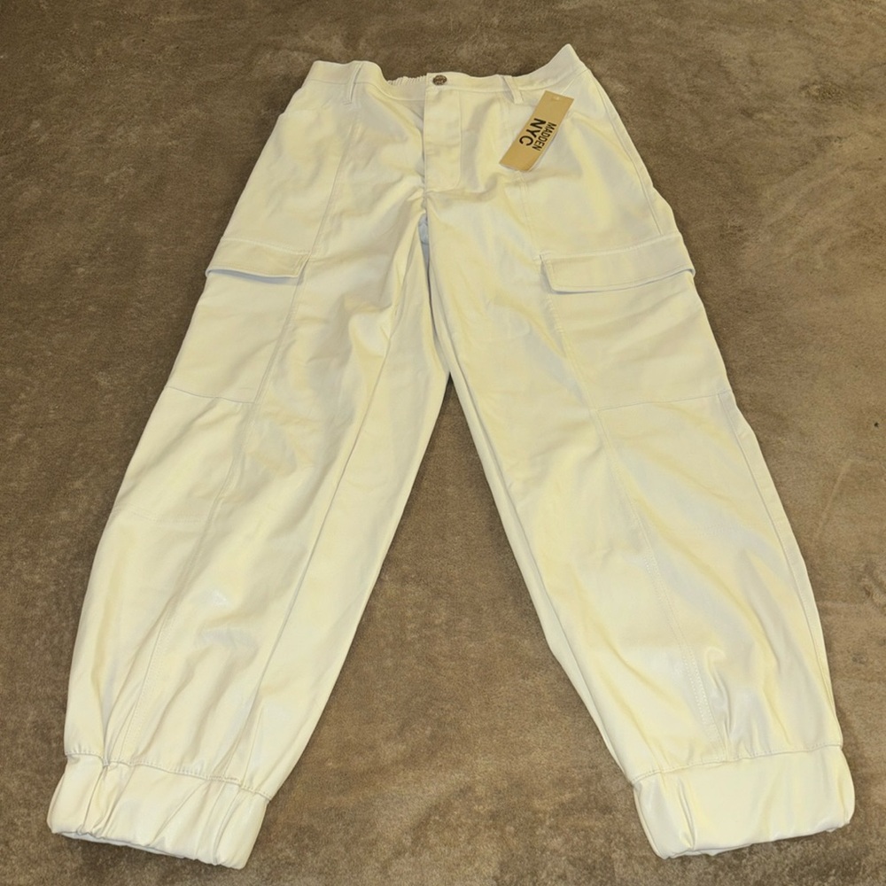Madden NYC faux leather joggers
